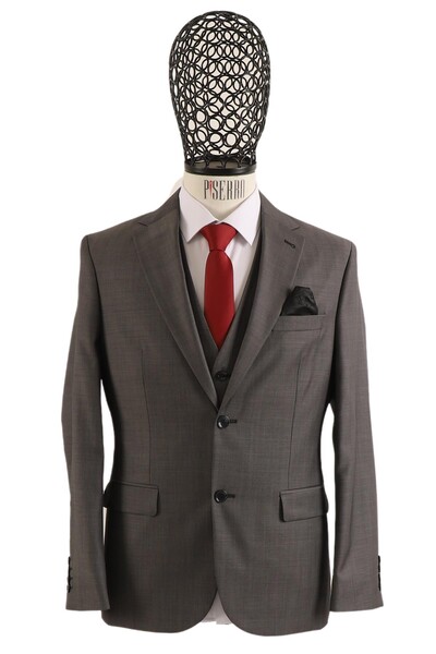 Yelekli Takım Elbise Slim Fit - Thumbnail