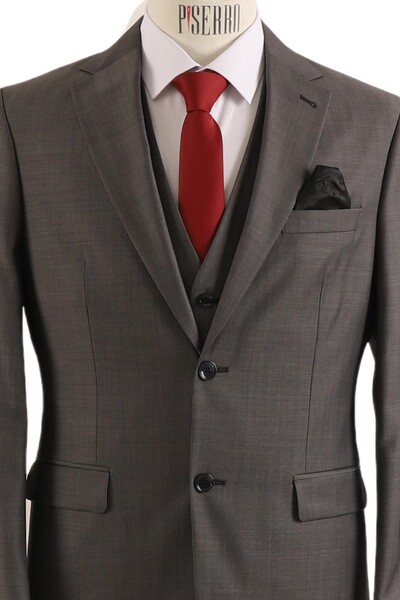 Yelekli Takım Elbise Slim Fit - Thumbnail