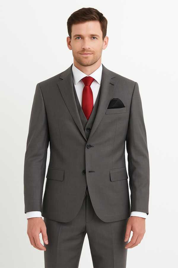 Yelekli Takım Elbise Slim Fit