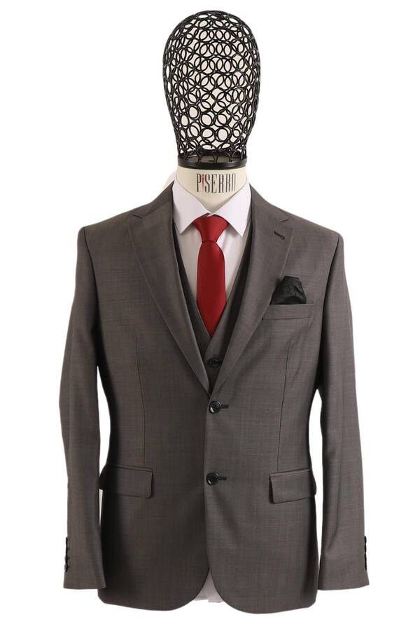Yelekli Takım Elbise Slim Fit - 3