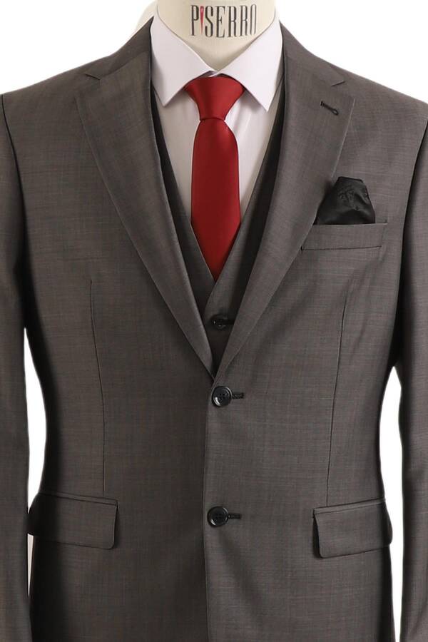 Yelekli Takım Elbise Slim Fit - 4