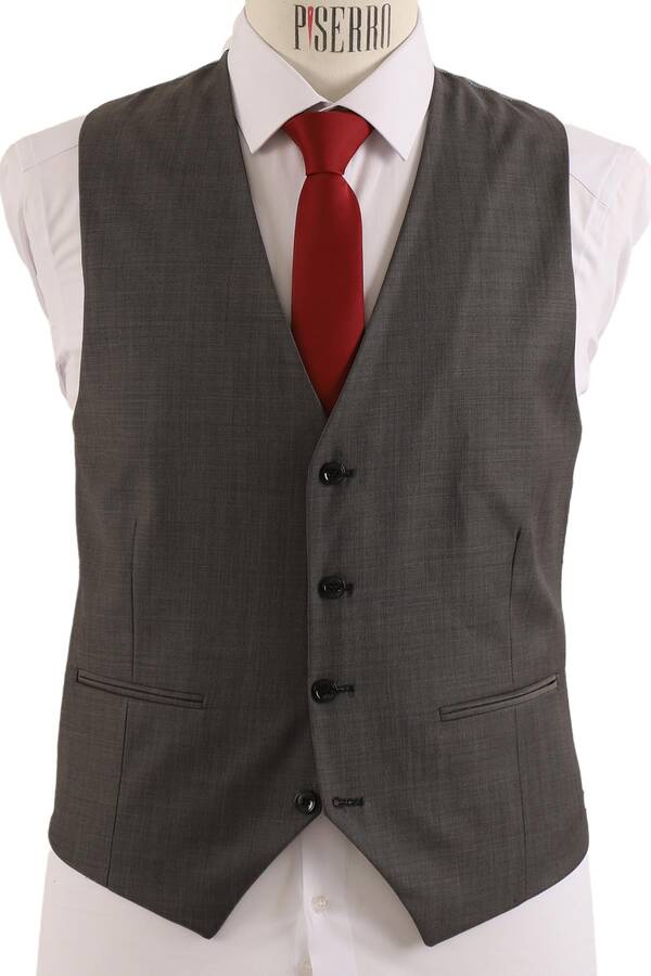 Yelekli Takım Elbise Slim Fit - 6