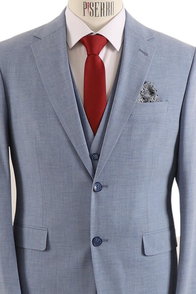 Yelekli Takım Elbise Slim Fit - Thumbnail