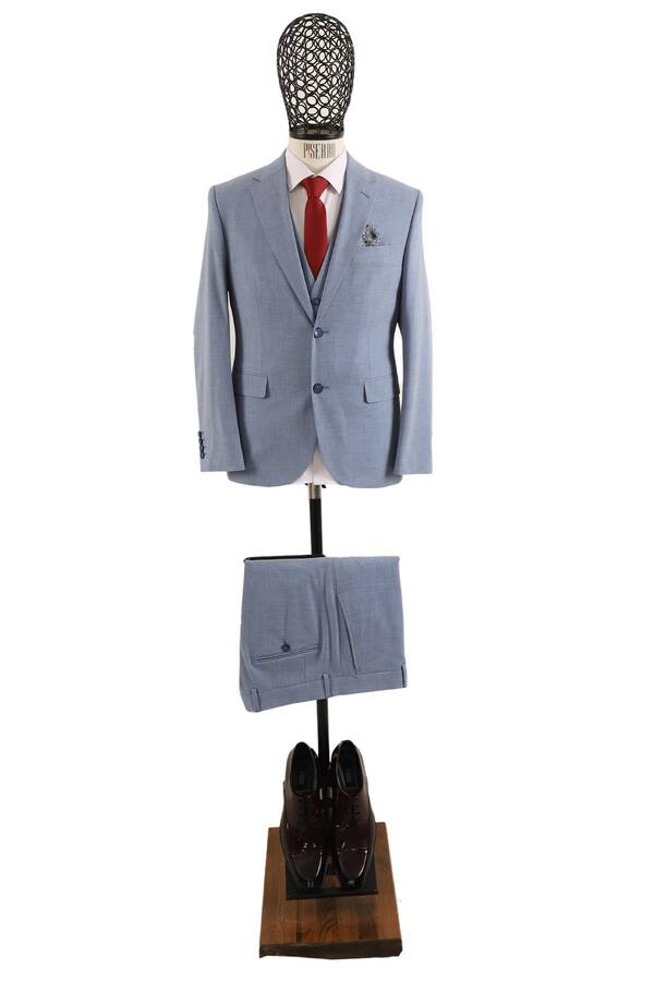 Yelekli Takım Elbise Slim Fit