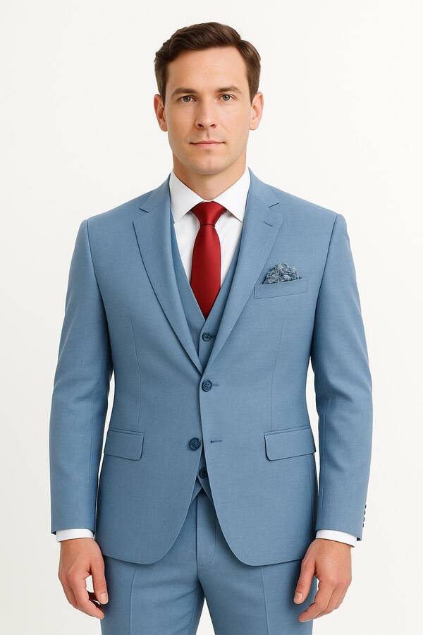 Yelekli Takım Elbise Slim Fit