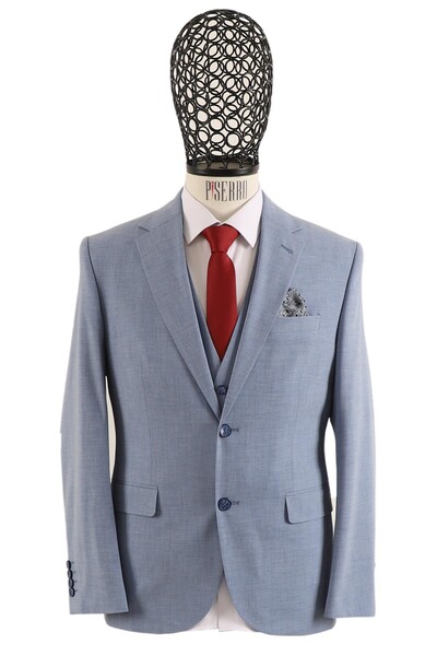 Yelekli Takım Elbise Slim Fit - Thumbnail