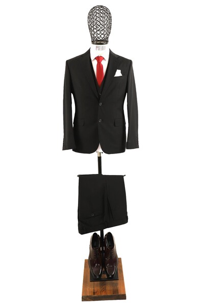 Yelekli Takım Elbise Slim Fit - Thumbnail