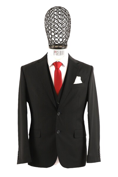 Yelekli Takım Elbise Slim Fit - Thumbnail