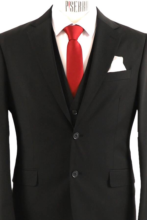 Yelekli Takım Elbise Slim Fit