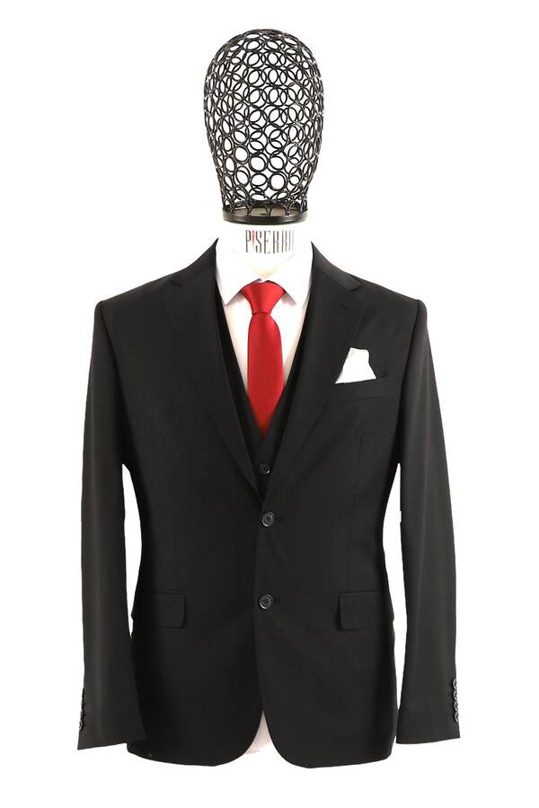 Yelekli Takım Elbise Slim Fit