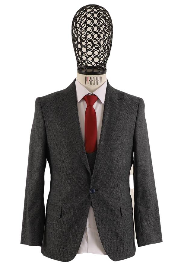 Yelekli Takım Elbise Slim Fit Erkek