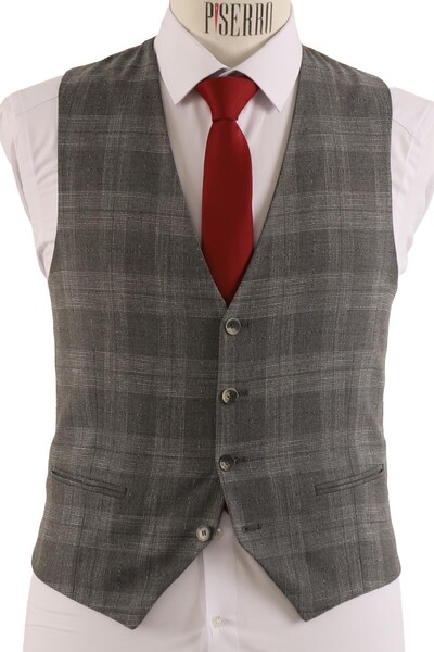 Yelekli Takım Elbise Slim Fit Erkek - Thumbnail