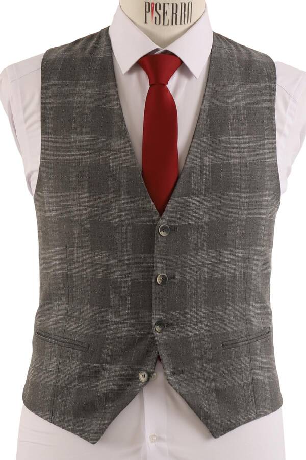 Yelekli Takım Elbise Slim Fit Erkek