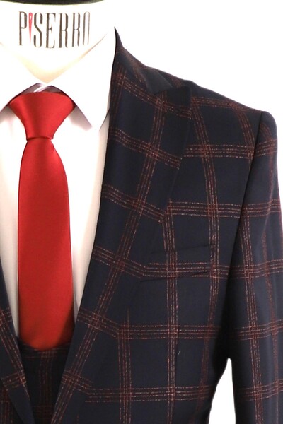 Yelekli Takım Elbise Slim Fit Erkek - Thumbnail