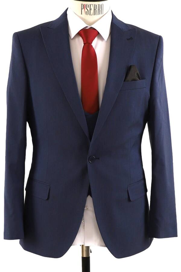 Yelekli Takım Elbise Slim Fit Erkek