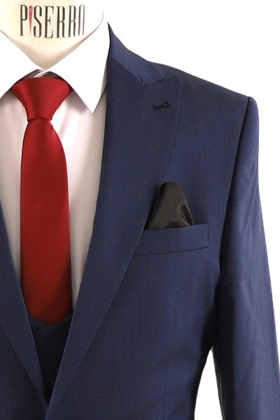 Yelekli Takım Elbise Slim Fit Erkek - Thumbnail