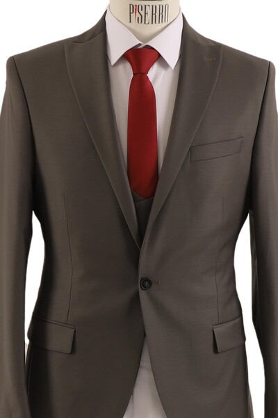 Yelekli Takım Elbise Slim Fit Erkek - Thumbnail