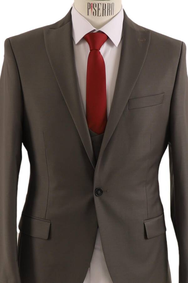 Yelekli Takım Elbise Slim Fit Erkek