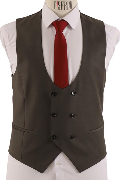 Yelekli Takım Elbise Slim Fit Erkek - Thumbnail