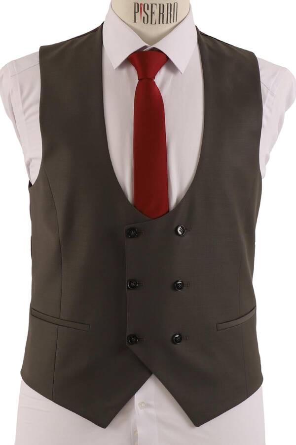 Yelekli Takım Elbise Slim Fit Erkek